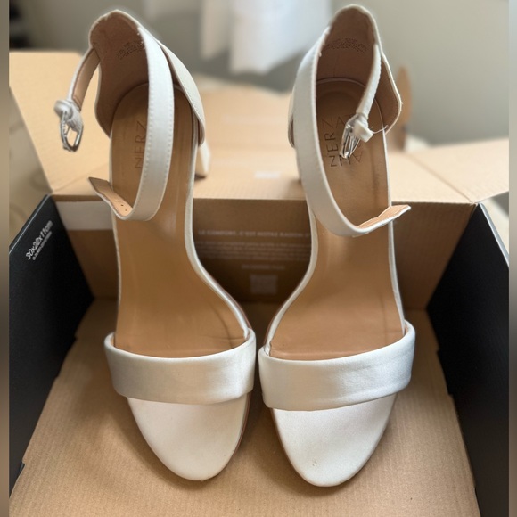 Naturalizer Shoes - Naturalizer Vera Dress Sandal Heel 9.5W / Peal White Satin